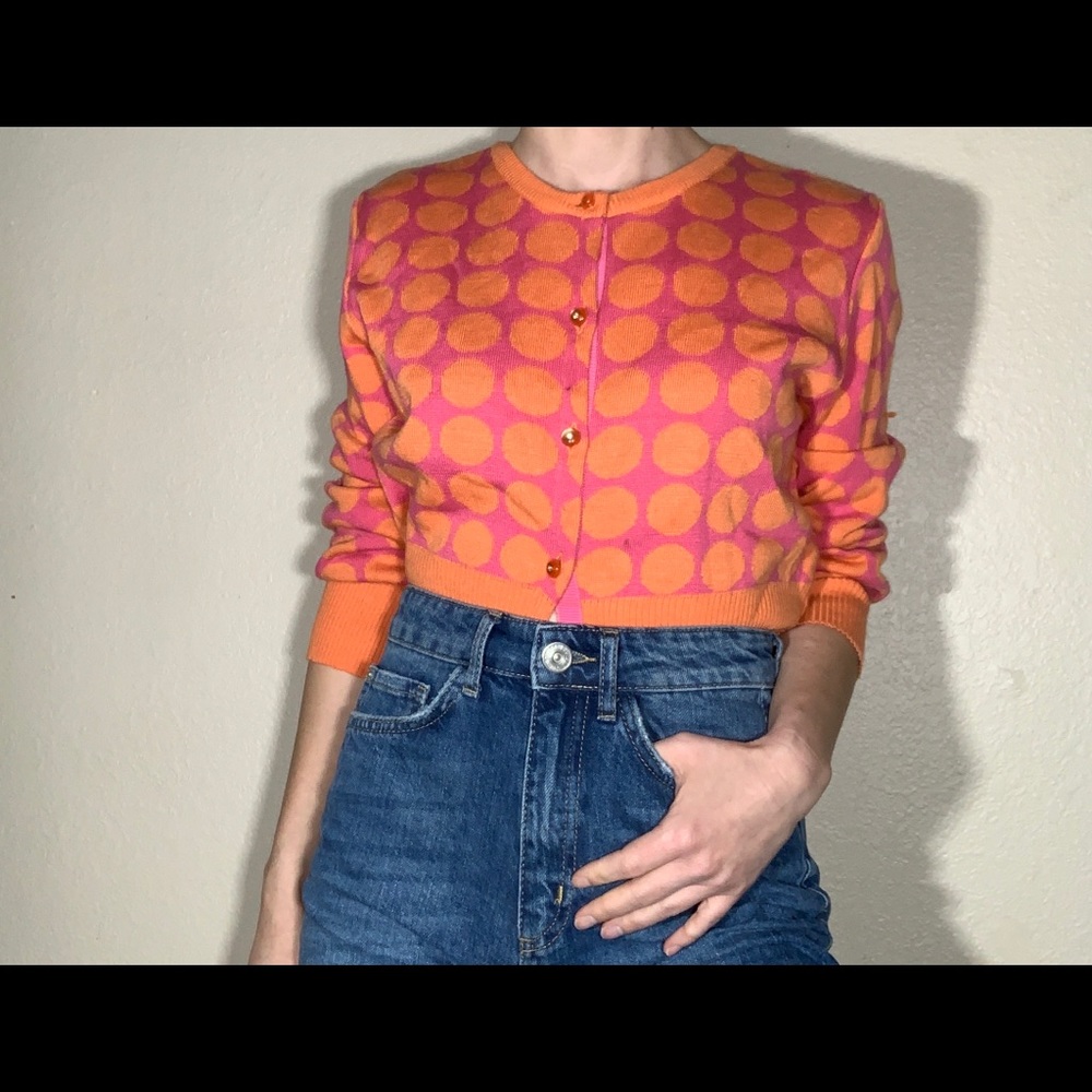 Vintage Ivy Jane polka dot cropped cardigan